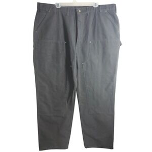 Carhartt Loose Fit Double Knee Front Work Pants Black 44x34 Men's Cotton Twill